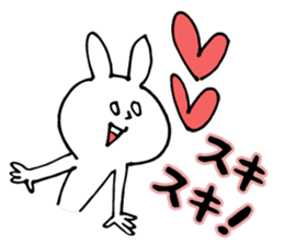 A cute rabbit and a lot of heart marks sticker #3737016