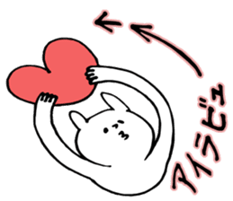 A cute rabbit and a lot of heart marks sticker #3737019