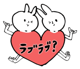 A cute rabbit and a lot of heart marks sticker #3737021