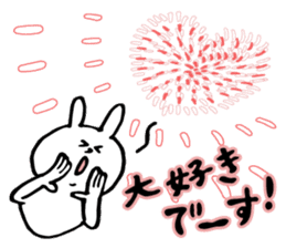 A cute rabbit and a lot of heart marks sticker #3737022