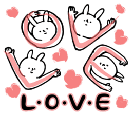 A cute rabbit and a lot of heart marks sticker #3737027