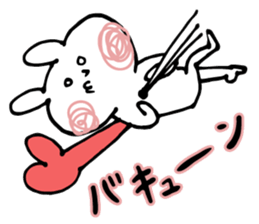 A cute rabbit and a lot of heart marks sticker #3737031