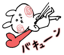 A cute rabbit and a lot of heart marks sticker #3737031