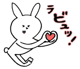 A cute rabbit and a lot of heart marks sticker #3737034