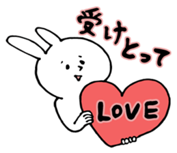 A cute rabbit and a lot of heart marks sticker #3737035