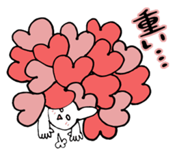 A cute rabbit and a lot of heart marks sticker #3737038