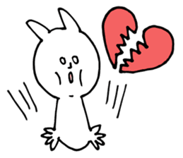A cute rabbit and a lot of heart marks sticker #3737040