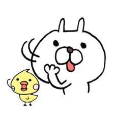 Arrogant Bunny with Baby Chick sticker #3737627