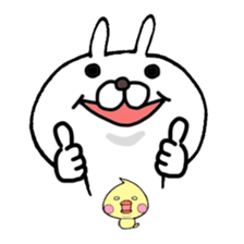 Arrogant Bunny with Baby Chick sticker #3737630