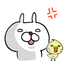 Arrogant Bunny with Baby Chick sticker #3737637