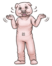 Funny animal suit sticker #3744617