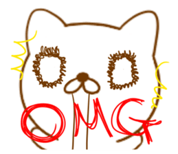 White cat everyday sticker #3745795