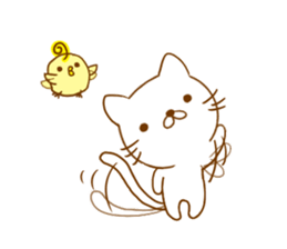 White cat everyday sticker #3745805