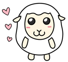 Round White Sheep sticker #3746168