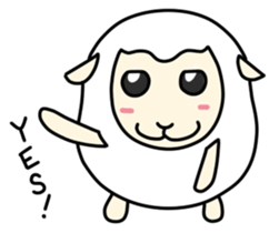 Round White Sheep sticker #3746169