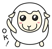 Round White Sheep sticker #3746170