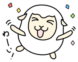 Round White Sheep sticker #3746173
