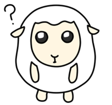 Round White Sheep sticker #3746174