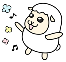 Round White Sheep sticker #3746179