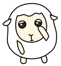 Round White Sheep sticker #3746183