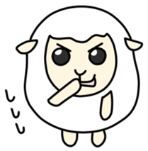 Round White Sheep sticker #3746186