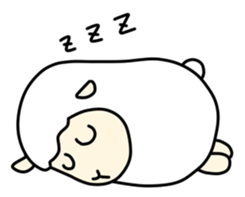 Round White Sheep sticker #3746187