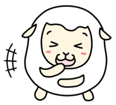 Round White Sheep sticker #3746189