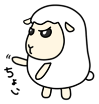 Round White Sheep sticker #3746190