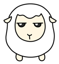 Round White Sheep sticker #3746191