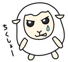 Round White Sheep sticker #3746192