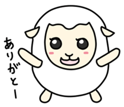 Round White Sheep sticker #3746196