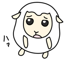 Round White Sheep sticker #3746197