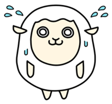 Round White Sheep sticker #3746199