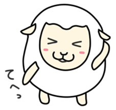 Round White Sheep sticker #3746201