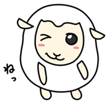 Round White Sheep sticker #3746203