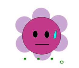 sharp tongue!flower and dog sticker #3747050