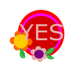 sharp tongue!flower and dog sticker #3747068