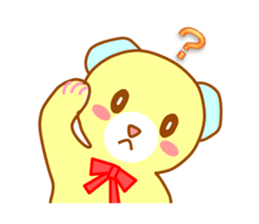 It is a blue ear of cute bear sticker #3747690