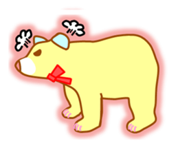 It is a blue ear of cute bear sticker #3747692