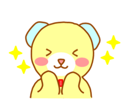 It is a blue ear of cute bear sticker #3747699