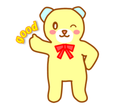 It is a blue ear of cute bear sticker #3747701