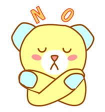 It is a blue ear of cute bear sticker #3747705