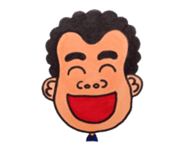 Middle-aged man of a punch perm. sticker #3748127