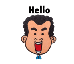 Middle-aged man of a punch perm. sticker #3748128