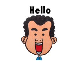 Middle-aged man of a punch perm. sticker #3748128