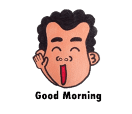 Middle-aged man of a punch perm. sticker #3748130