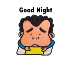 Middle-aged man of a punch perm. sticker #3748131