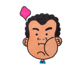 Middle-aged man of a punch perm. sticker #3748133