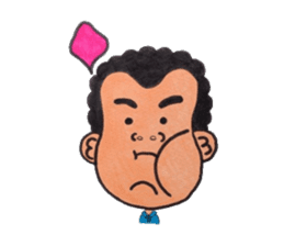 Middle-aged man of a punch perm. sticker #3748133