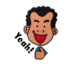 Middle-aged man of a punch perm. sticker #3748134